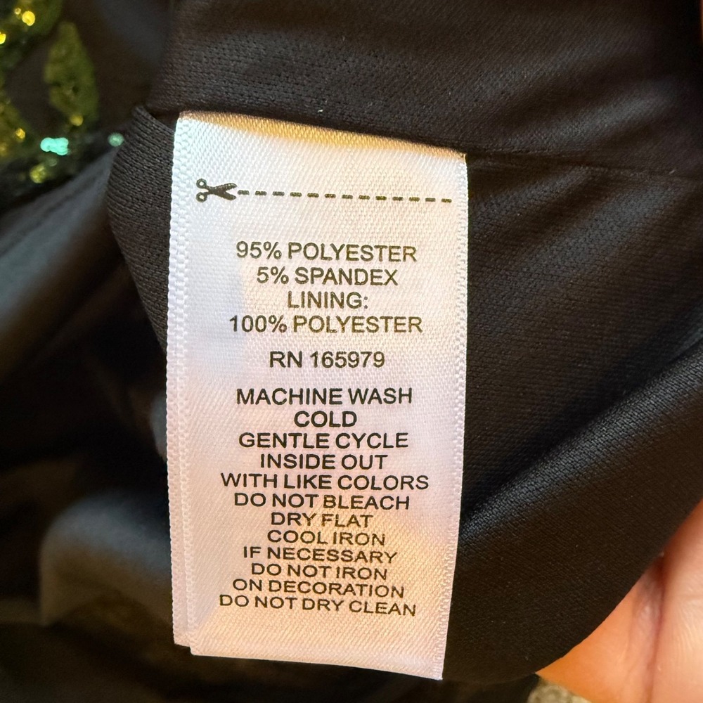 NWT CABLE & GAUGE Top Black Green Sequin Leaf Mesh Top Blouse CSTP04434W Size 1X - Picture 11 of 12